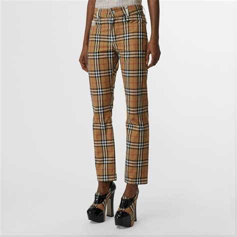 burberry check womens pants|burberry trousers for women.